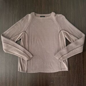 Sundance Ribbed Crewneck Sweater in Taupe-Mauve